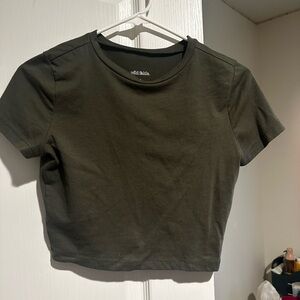 Wild Fable Green Fitted Crop T-Shirt